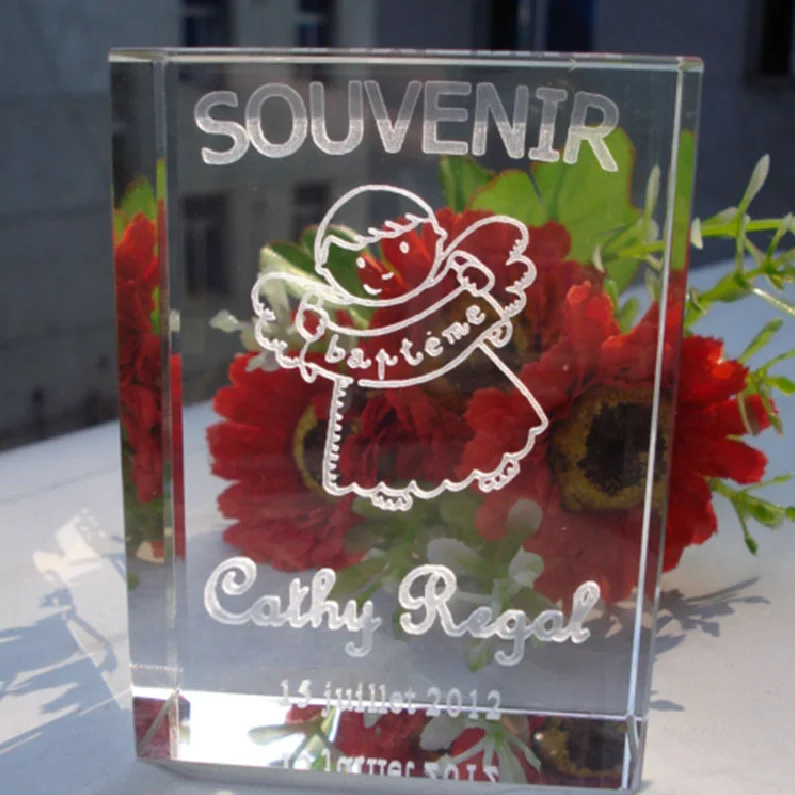 Christ Baptism Crystal Cube Baby Shower Favors Bomboniere Baby Christening Gift
