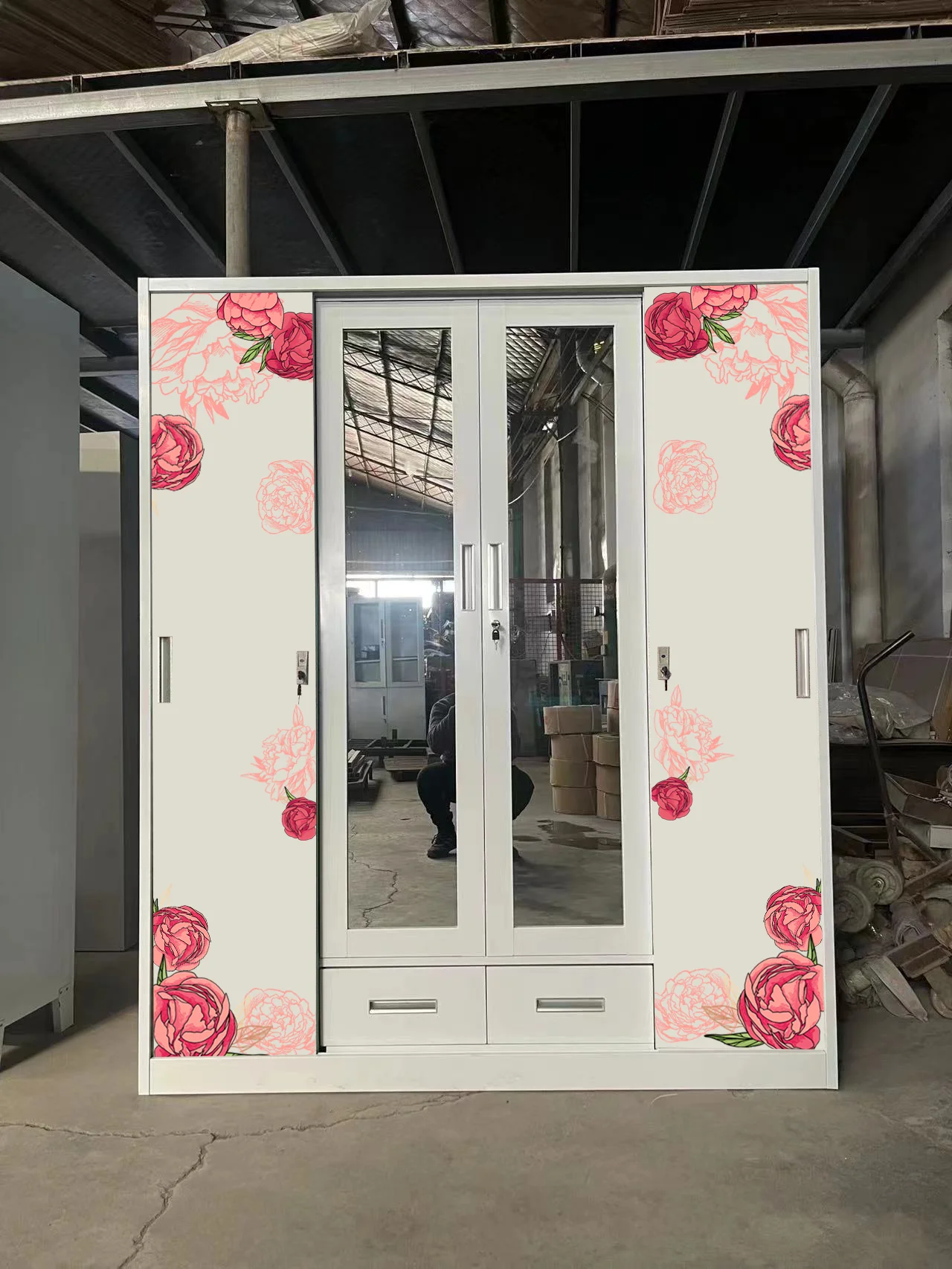 4 door clothing steel locker wardrobe metal almirah design wardrobes bedroom modern metal steel