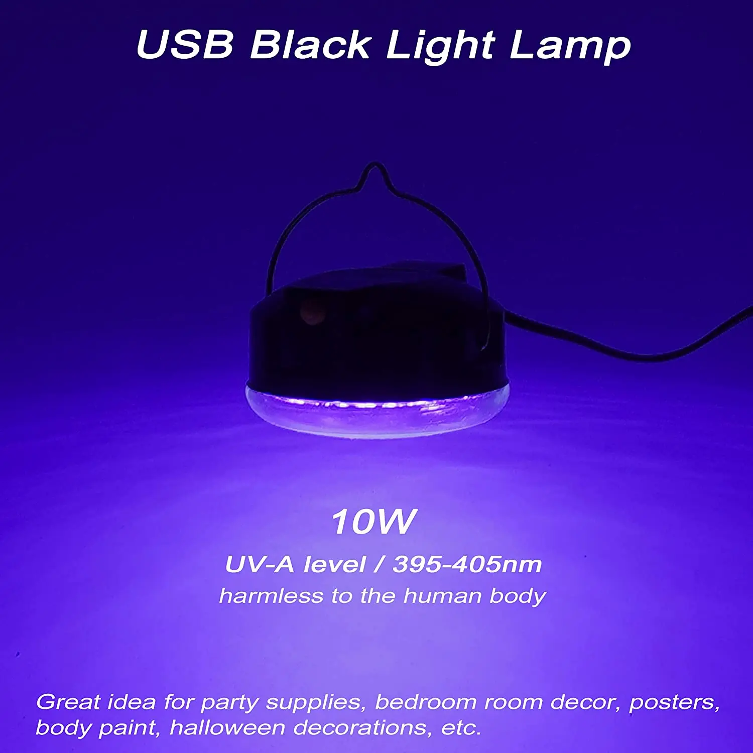 Светодиодная лампа с USB 10 Вт портативная УФ-лампа светится в темноте для вечеринки спальни декора комнаты постеры