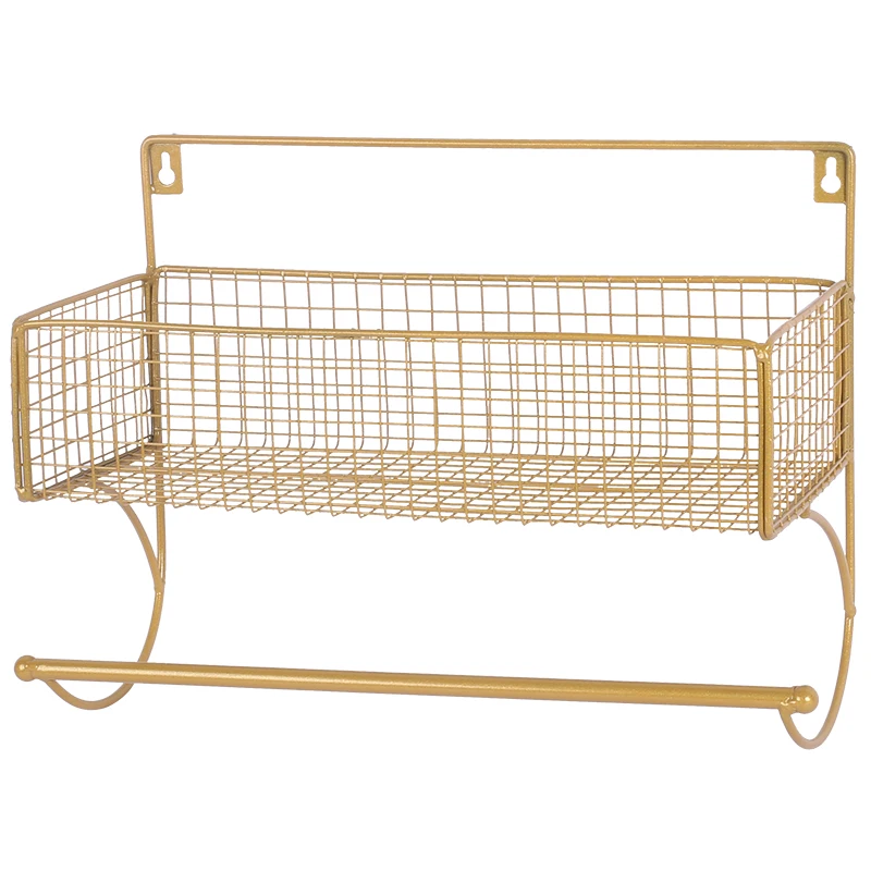 
Metal spaure double-layer bathroom wrought iron hanging rack storage rack hanging wire basket 
