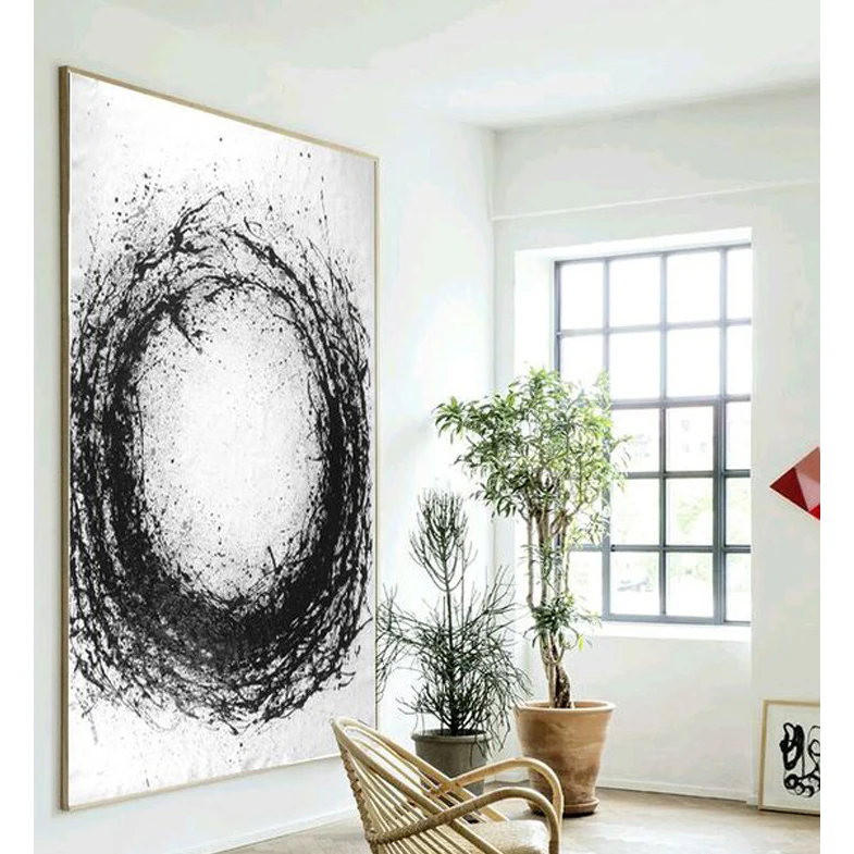 Modern Abstract Hand Paint Thick Texture Wall Art Rolled Canvas Hand Painting For Living Room