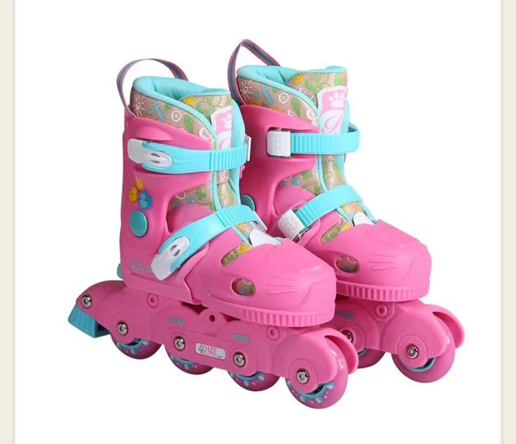 Professional Speed Sliding Free Skating Adjustable Portable Featuring All Illuminating 4 Light Up Wheels for Girls and Boys Outd