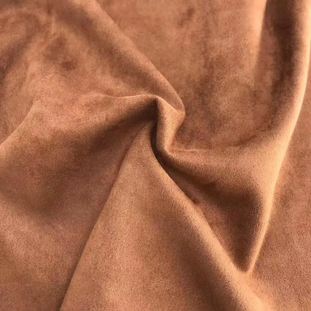 soft brown classical 100 polyester woven microfiber fabric for dress coat