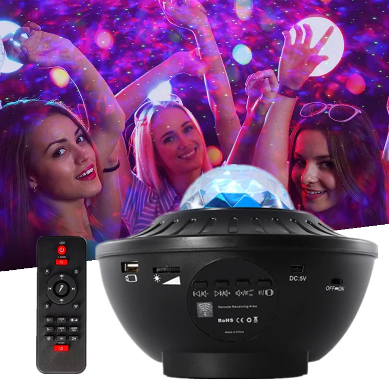 Smart Music Galaxy Star Projector Laser Night Light Speaker Projector Lamps