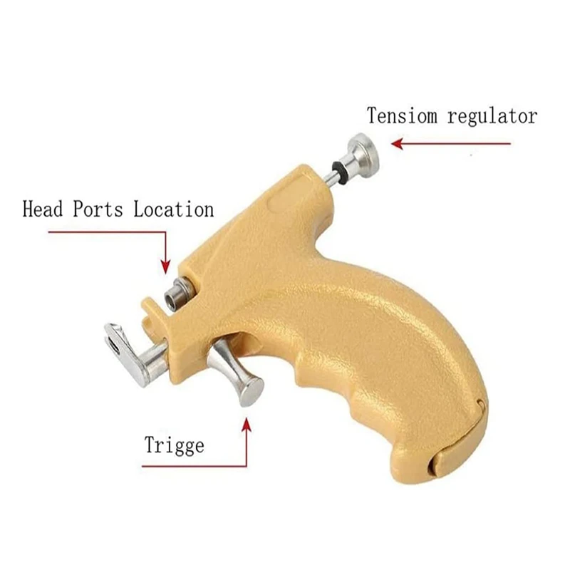 Tattoo Stainless Steel Safe Ear Piercing Gun Tool Kit Professional Use Body Piercing Gun Shots with 2, 3, 4 & 5mm Stud Holders