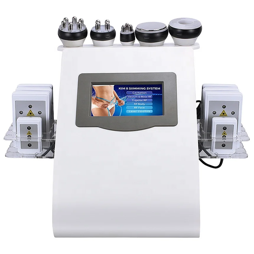 
2021 Kim 8 Lipolaser RF Lipo Laser Body Slim Cavitacion 40k 6 en 1 Cellulite Vacuum Beauty Ultrasonic 6 in 1 Cavitation Machine 