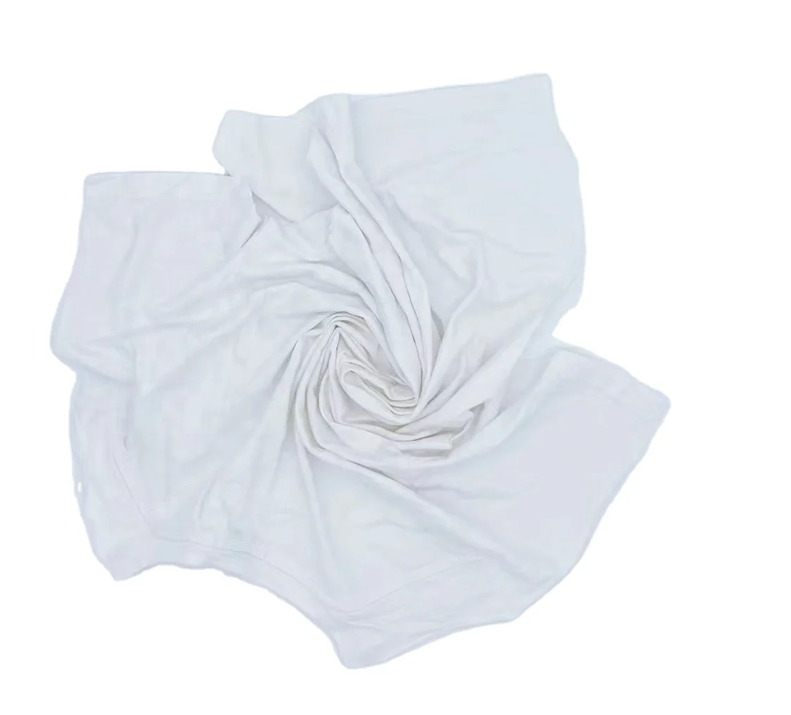 White t shirt rag industrial use 100 cotton  cloth clips with packing 50LB bag of workshop rags