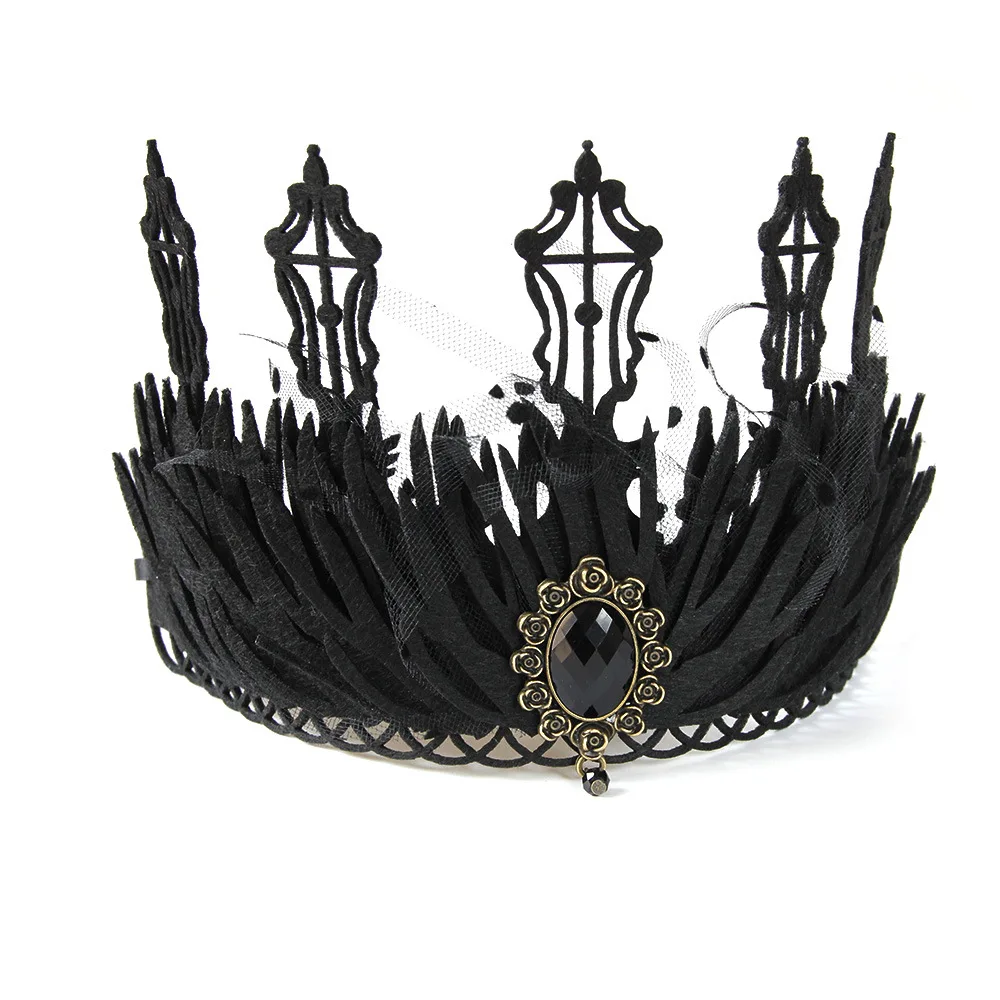 Vintage Crown Halloween Makeup Ball King Princess Witch Head Crown Gothic Style Accessories Headwear