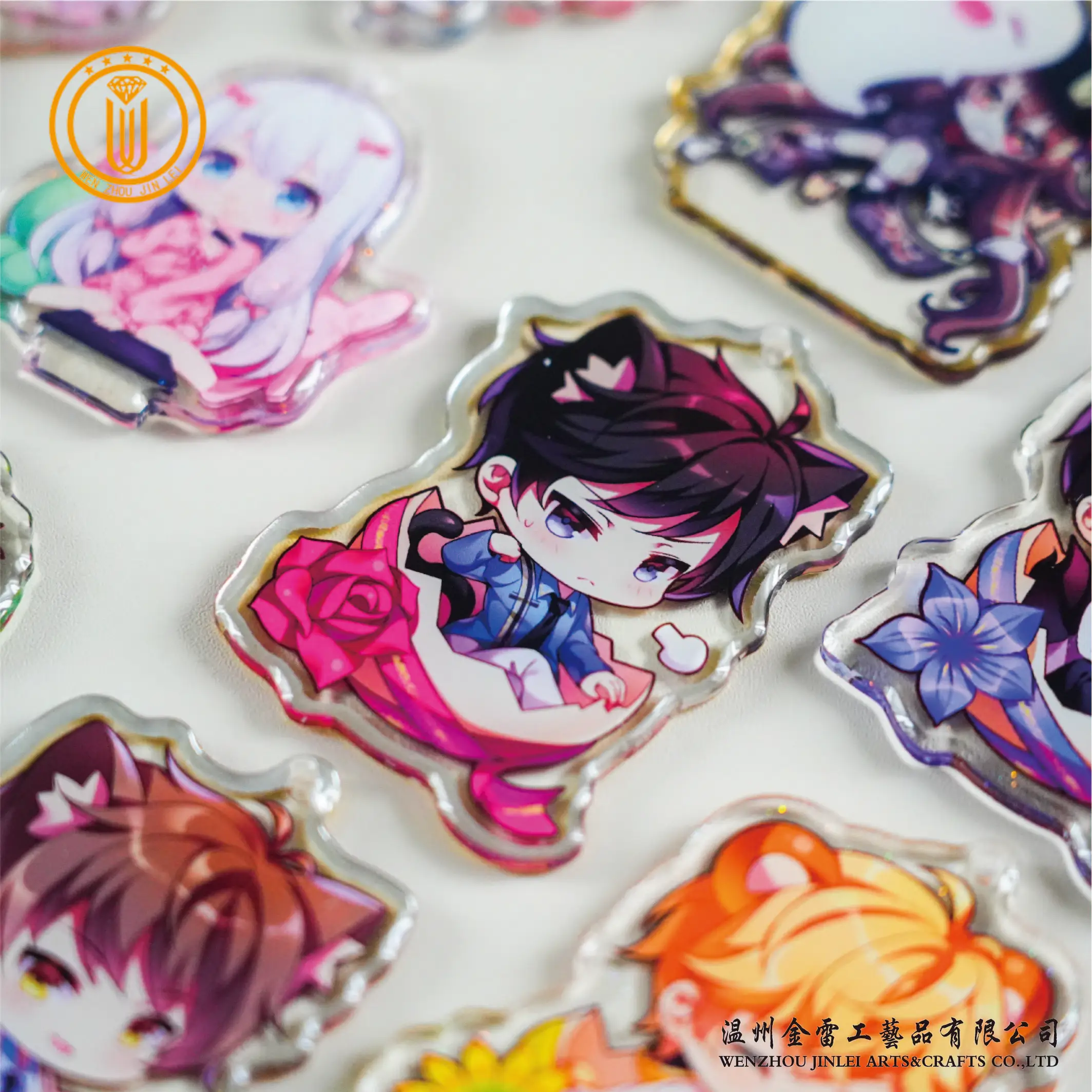 Jinlei Прозрачный Голограмма эпоксидное покрытие 3d Мини японский аниме мультяшный лазерный брелок