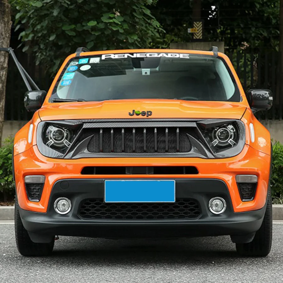 High Quality Matte Black Carbon Fiber Type ABS Front Grille For Renegade 2016-2020