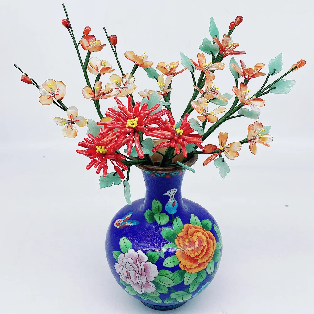 Jade carving natural single stemmed peony artificial flower Real Touch DIY butterfly orchid family single branch bouquet