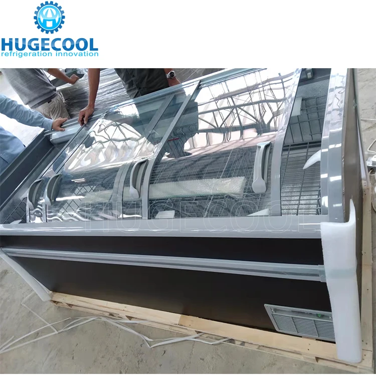 New supermarket deep chest island freezer for ice cream/sea food/ frozen food/fish