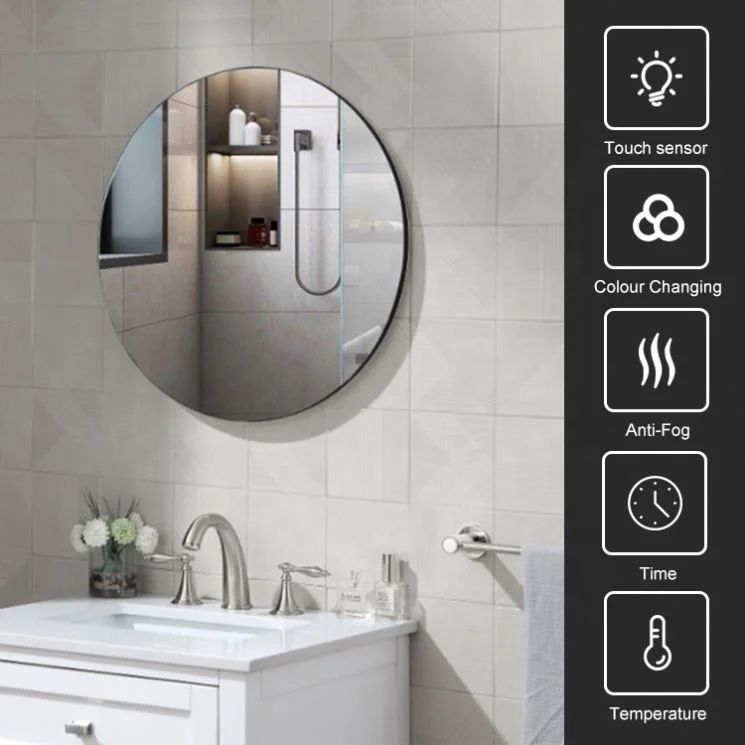 Mirror BathRoom  Furniture Bathroom Wall Mount Frameless Big Vanity Mirror With Led Light