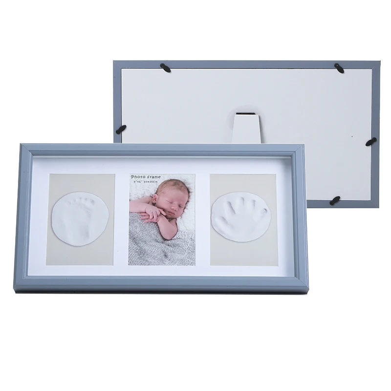 High Quality Wholesale Custom Soft Clay Handprint Footprint Kit home decoration baby photo Shadow box Frame