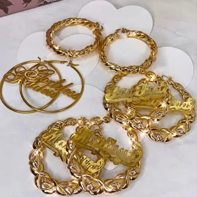 Серьги-кольца Xoxo женские из цинкового сплава под заказ пикантные ювелирные украшения с бамбуковым покрытием в стиле хип-хоп