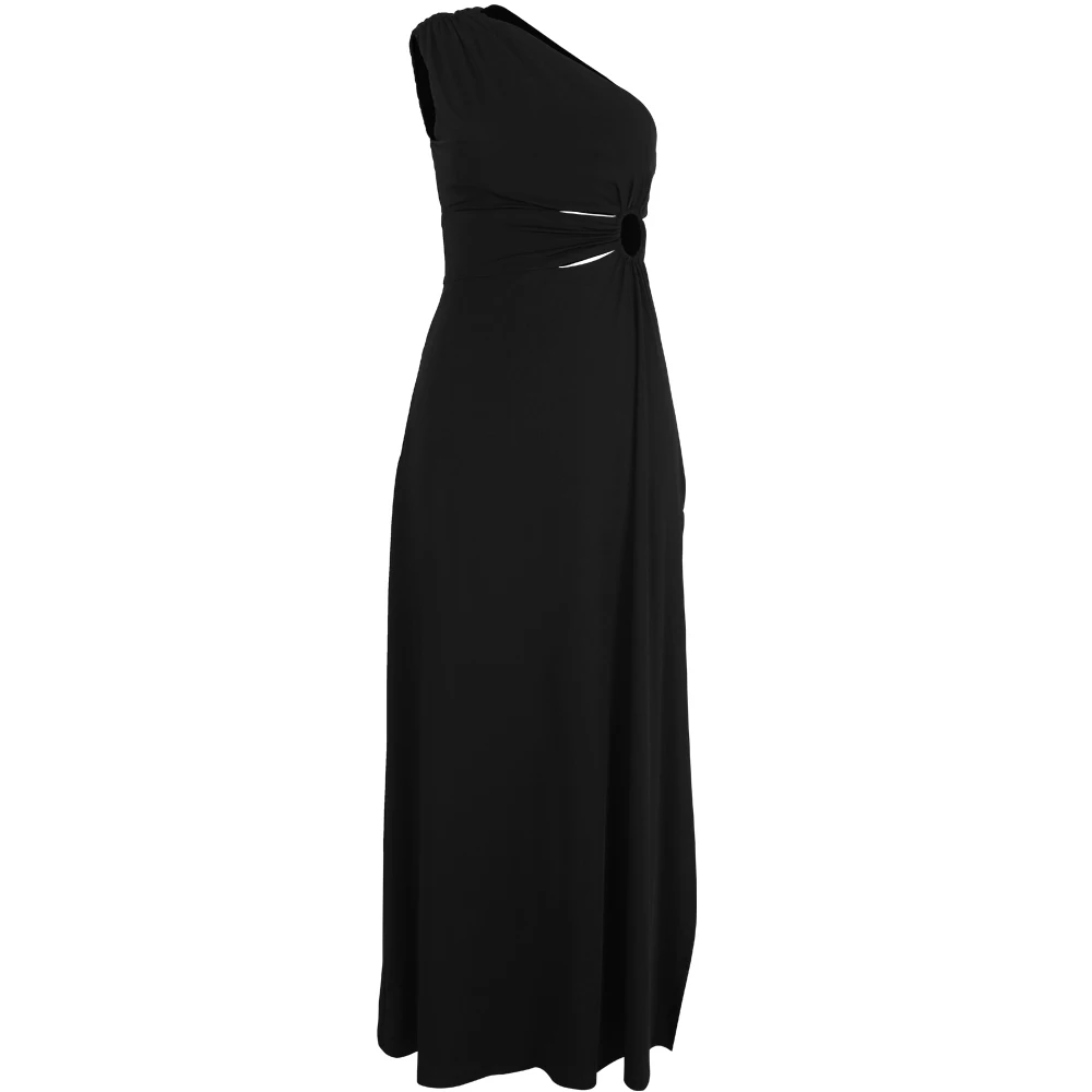 French Black Elegant Knit A-lin Solid Color Maix Standard Party Evening Dress for women