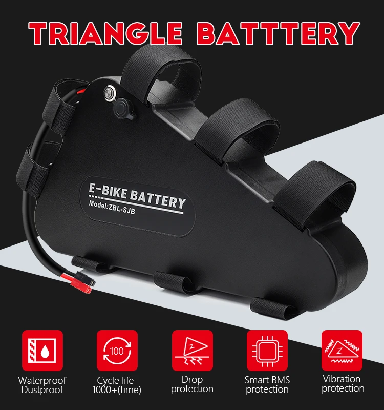 
Triangle 48volt 20ah battery pack 1000w ion lithium battery electric bicycle 