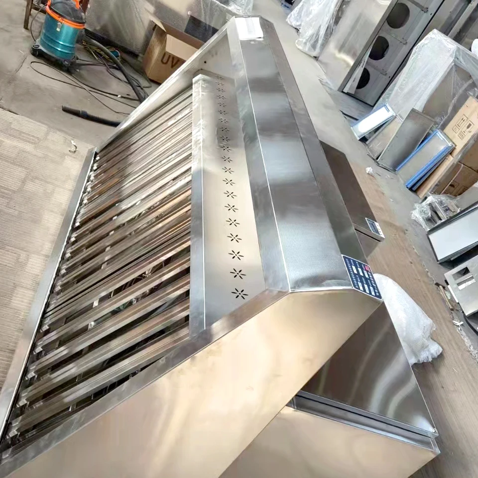 XHR Stainless Steel Commercial Kitchen equipment 98% Remove Rate Ductless Range Hood