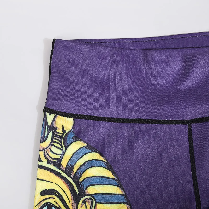 Женские леггинсы с принтом, длинные леггинсы для тренировок стандартного размера, мягкие леггинсы-капри в египетском стиле