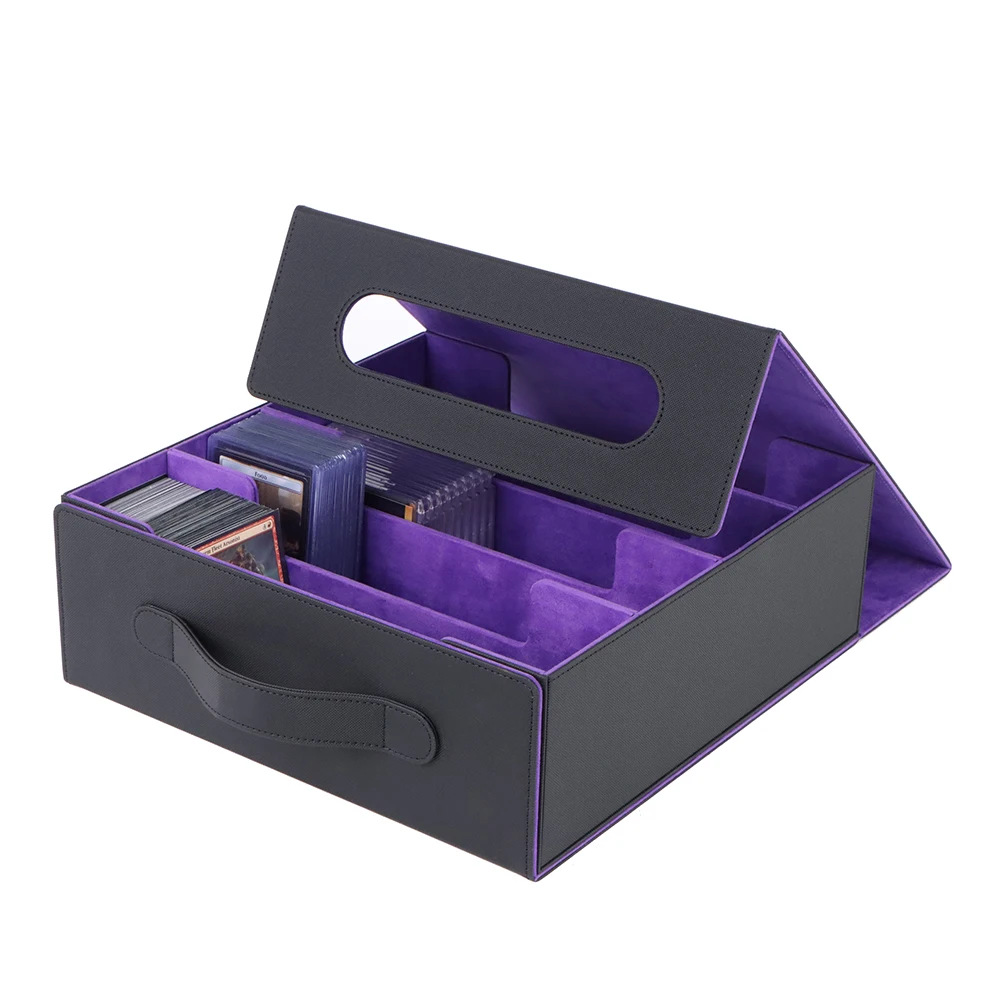 Wholesale 2000+ PU Leather Mtg Game Storage Yu-Gi-Oh Box Tcg Card Custom LOGO Portable Deck Box Leather Card Deck Box