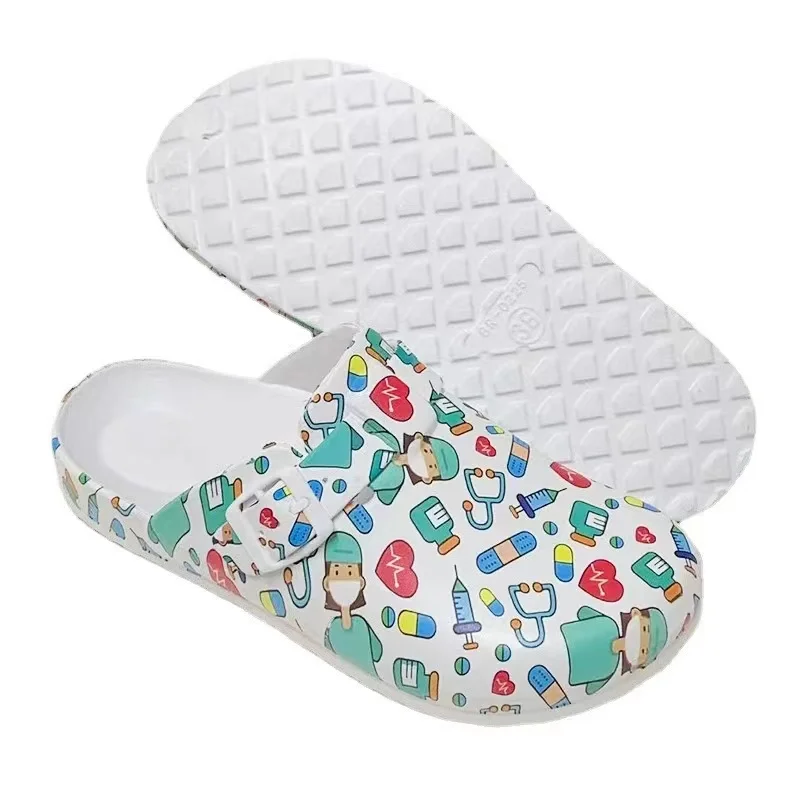 2022 Printing Pattern Comfortable Working Light Tie Dye Colorful Casual Sandal Medical EVA Nurse Shoes