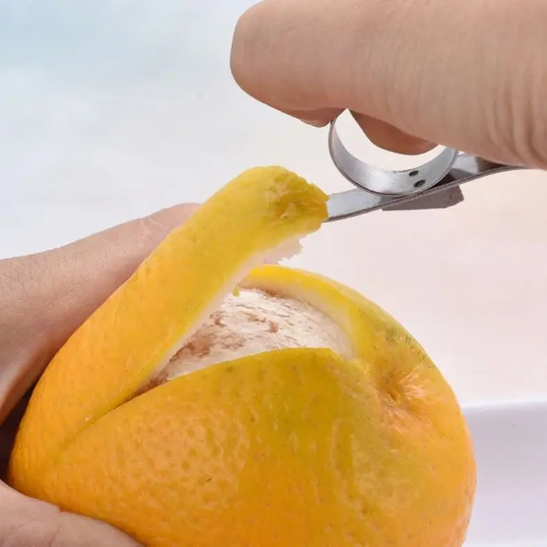 Wholesale fashion Stainless Steel Ring Manual Orange Peeler orange opener citrus peeler  T1318