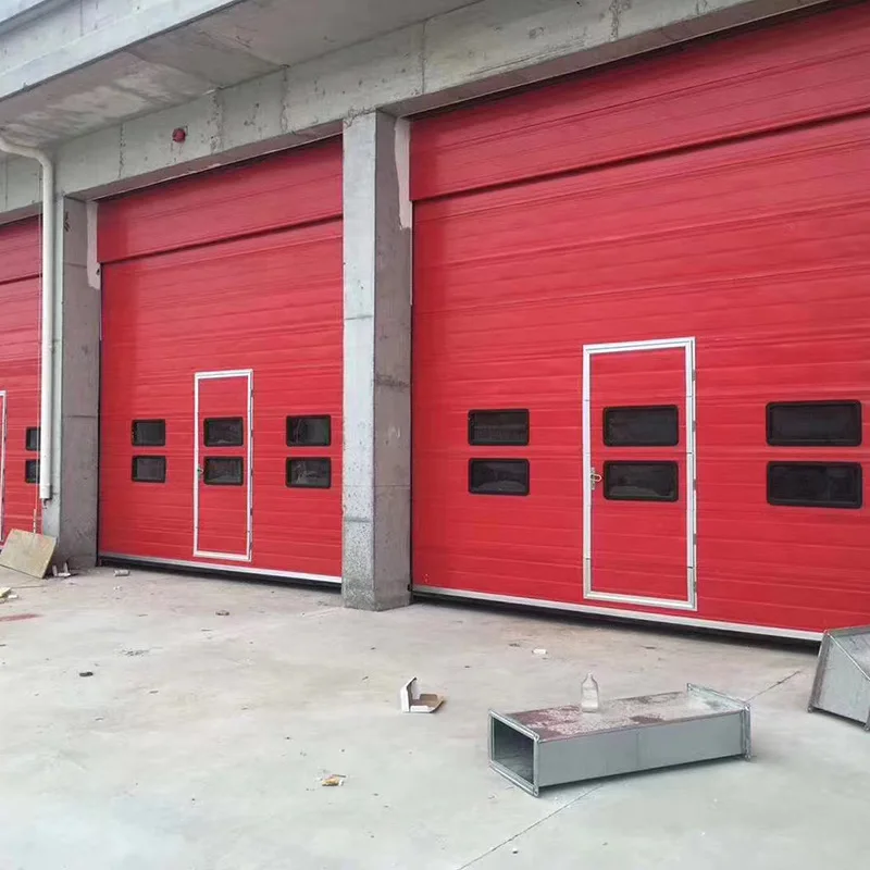 Fire brigade linkage garage door aluminum alloy flap garage door intelligent remote control electric Flip over garage door
