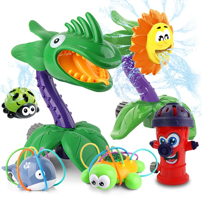 2024 Best Seller Outdoor Sunflower Water Spray Toy Rotatable For Yard Kids Shower Splashing Bath Toy Water Spray Baby Toys