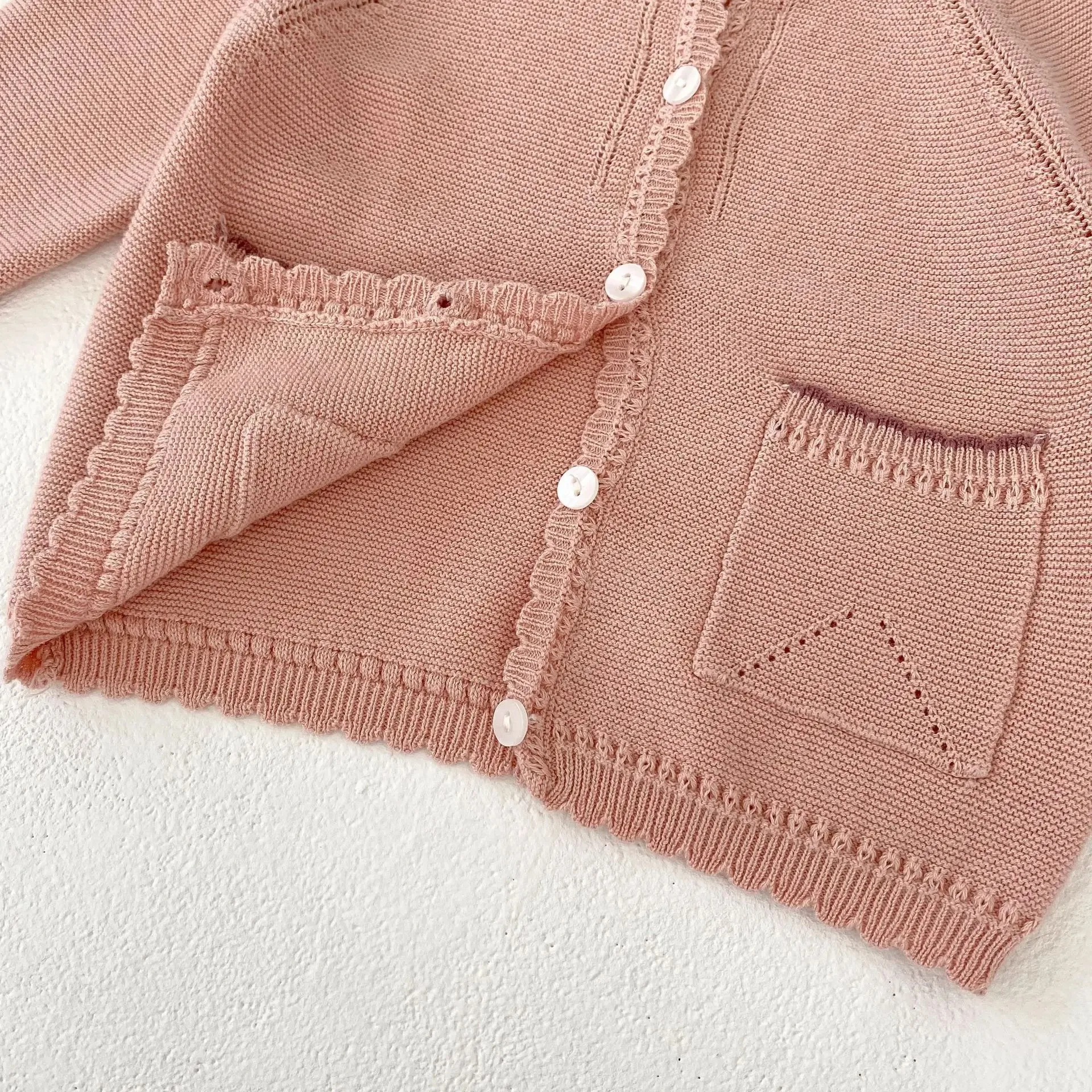 Hot selling Newborn Baby Coat Infant Knitted Cardigan Long Sleeve Clothing Newborn Pocket Coat Autumn Baby Knitwear