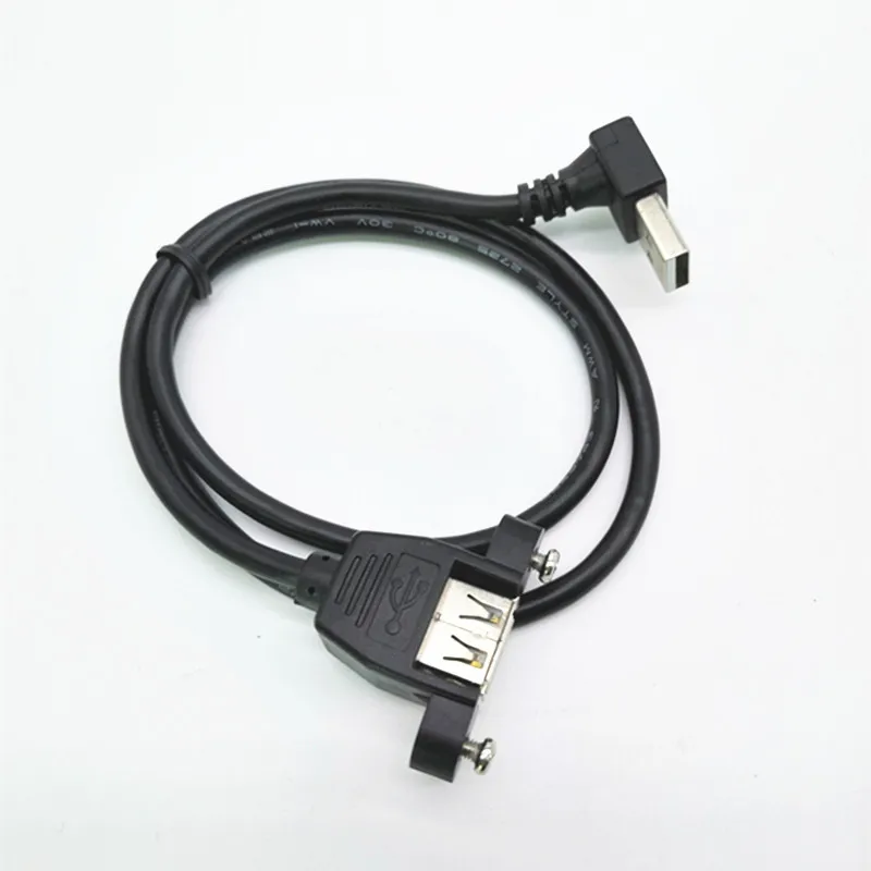 0.6M 1M 2.5M  Up angle Type A USB 2.0 male to Panel Mount Type A Female Cable
