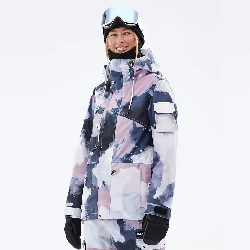 Hot Sale Ski Jacket Snow Wear Women Camo Fashionable Female Skiing Outdoor Waterproof Professional Ski Jacke