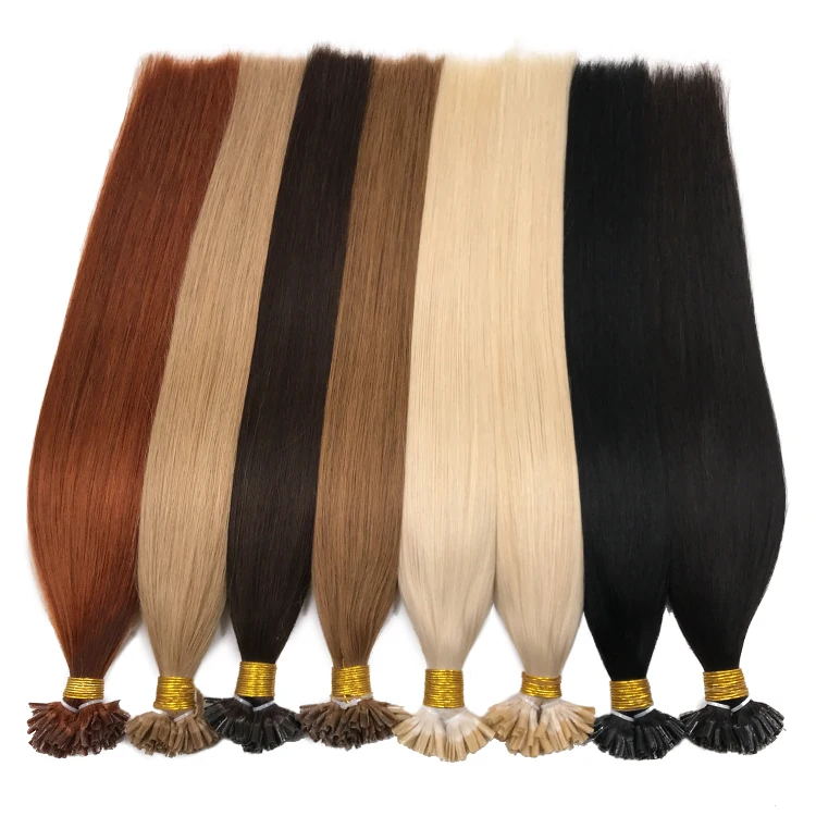 100% Remy Human Keratin Bonded Human Hair Extensions Raw U Tip Hair