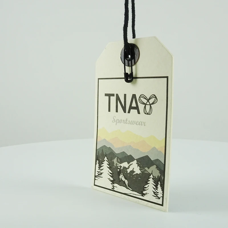 Custom Design FSC Certified 350gsm Matt White Paper Tag  Hang Tags for Clothing