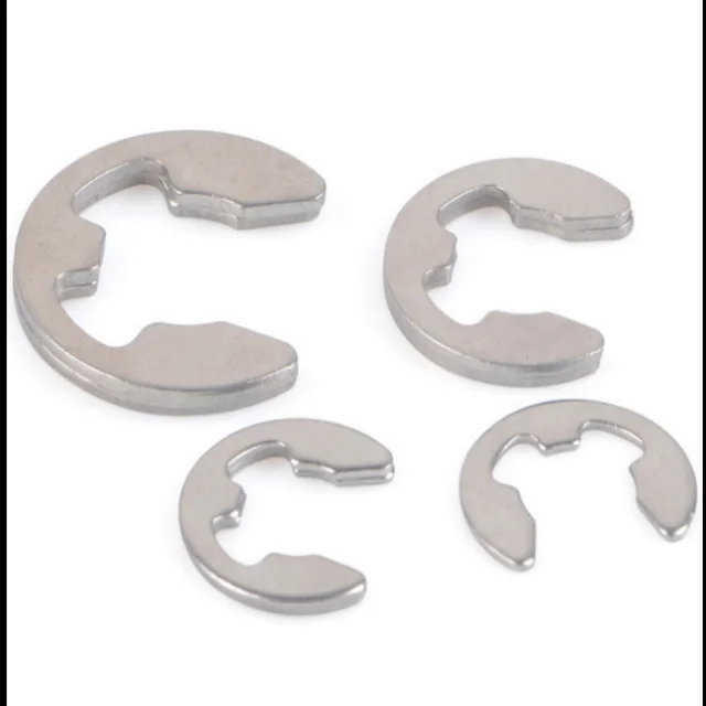 Открытое удерживающее кольцо 304 из нержавеющей стали и пластика на заказ e-type circlip