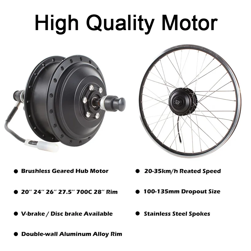 Vtuvia Factory Wholesale Ebike motor 36v 250w 500W 750W  rear wheel e-bike electric bike conversion kit with lithium battery