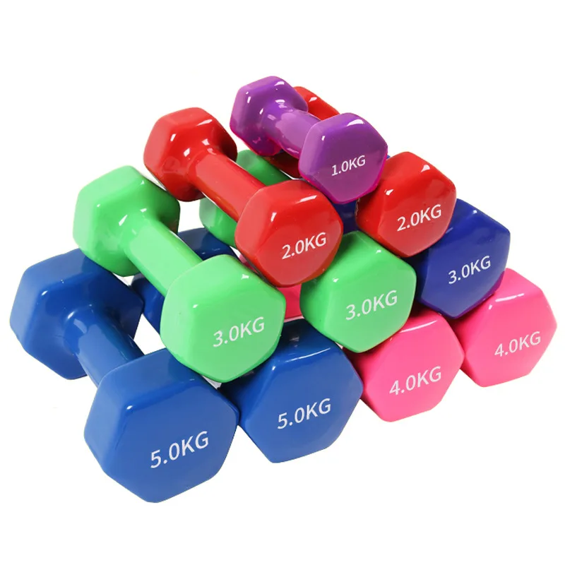 Various Color  cast Iron Vinyl neoprene  Dumbbells  Plastic Dipping Yoga Dumbbell