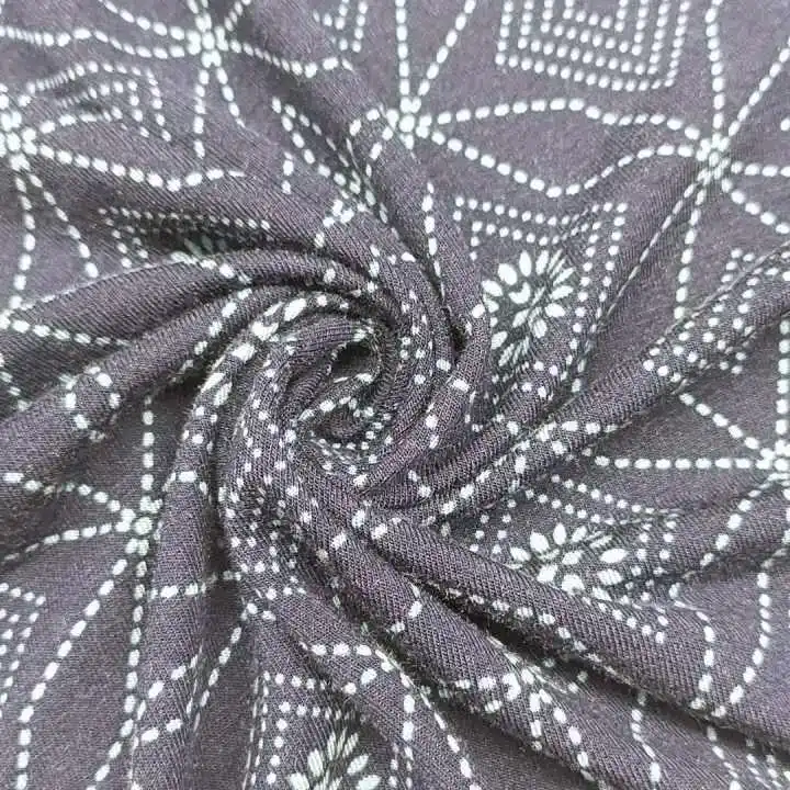 Fabric Wholesale Rayon Viscose Spandex Vortex Single Jersey Printed Knitted Fabrics Textile
