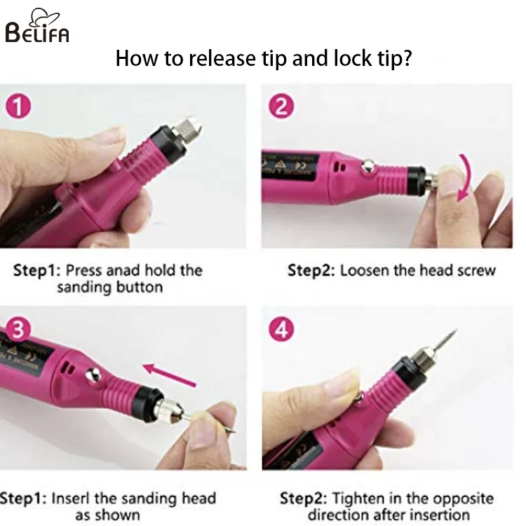 Portable pen shape usb electric nail art polishing machine set with 6 ceramic bits electric manicure nail drill