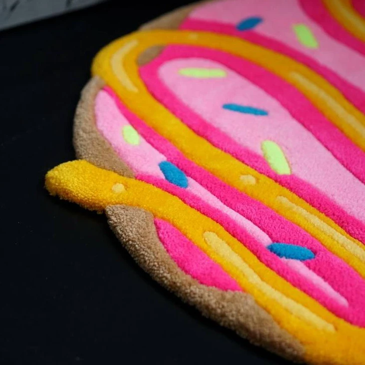 New design food shape floor carpet anti slip microfiber area rug bath mats for living room