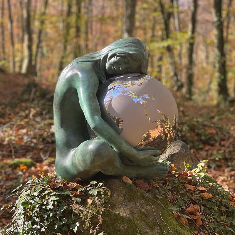 Greek god casting bronze mother earth goddess gaia statue