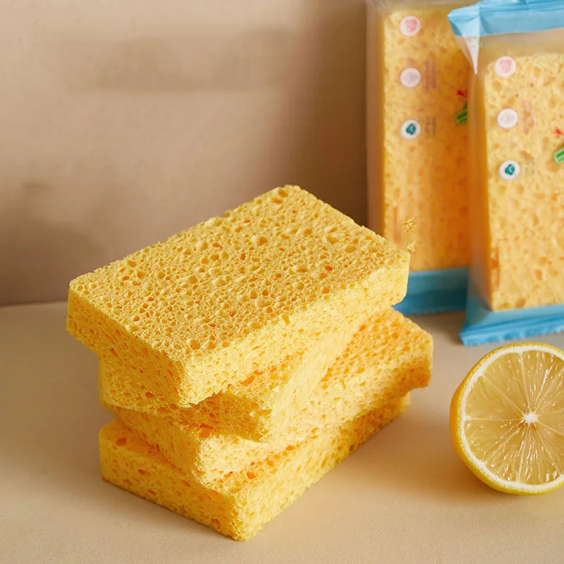 Customized Wholesale Household non-stick oil wood pulp cotton hot sponge dishwashing block spot wood pulp sponge