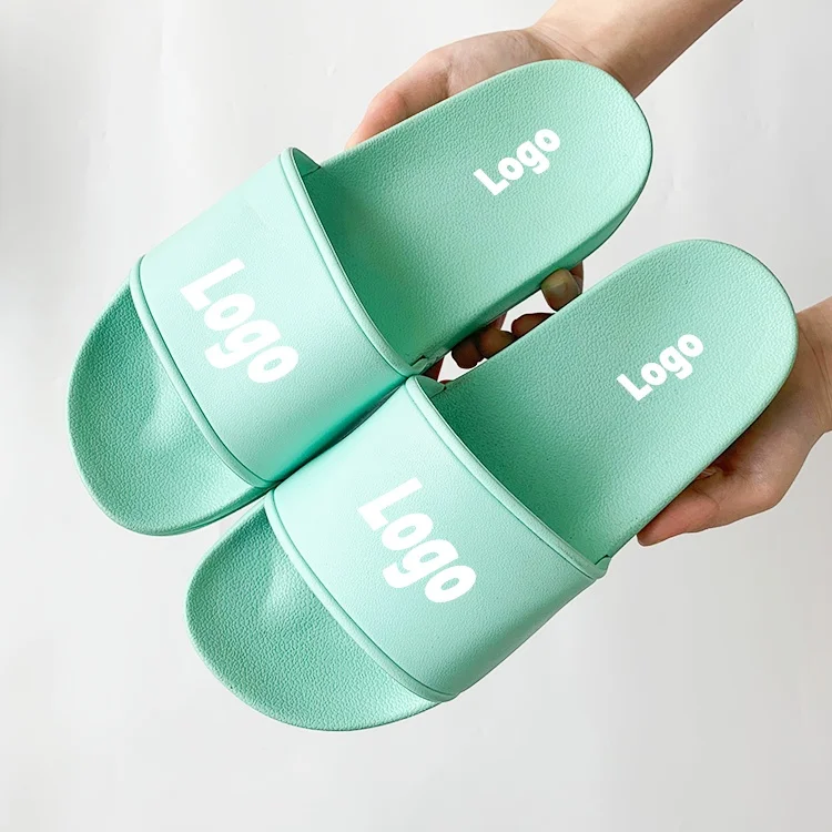 Promotional Plus Size South Africa Color Custom Logo Printed Outside Blank PVC Sandals Custom Slide Slippers