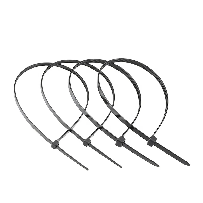 Factory Price Free Sample Plastic Self-locking Zip Ties Black 100% Nylon Cable Ties 4.8*200mm