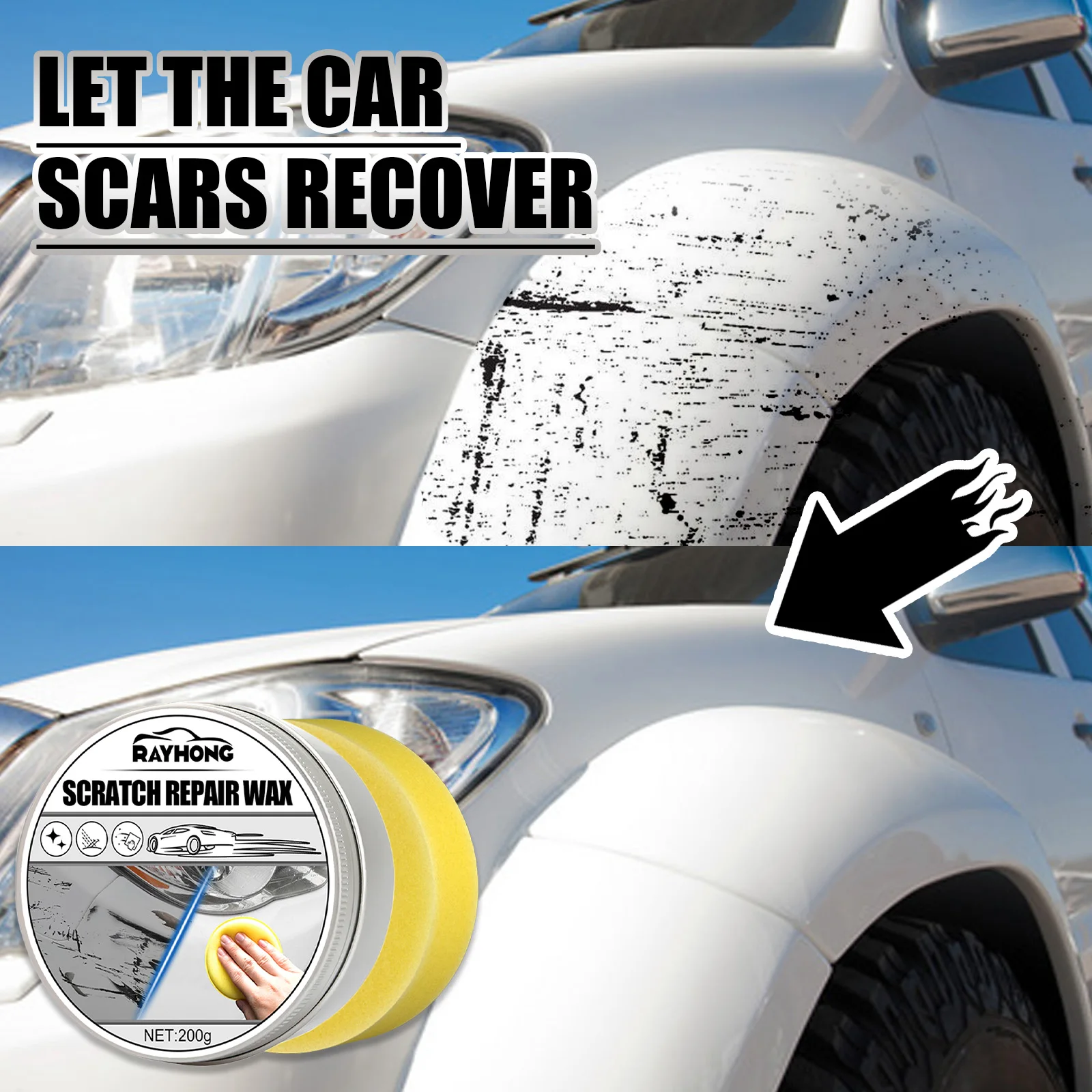 Rayhong Repair Car Wax Body Protect Surface Care Car Repair Scratch Gel Natural Polishing Car Wax