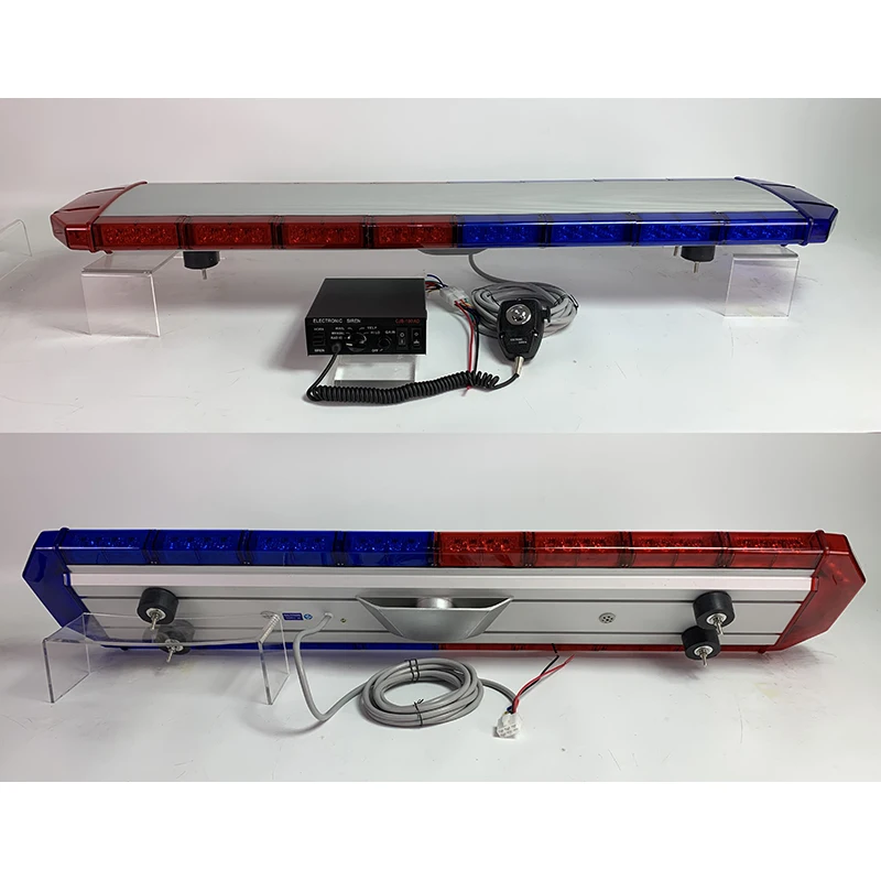 Golddeer 47inch Blue red Led policia emergency strobe lightbar beacon lights with siren and speaker TBD20926-22a-100S