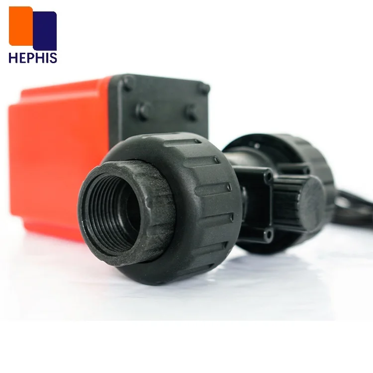 PPO Double True Union Electric Ball Valve 2 Ways Motorized Ball Valve For Chemicals Fluid/ Water Treatment