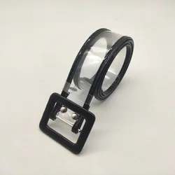 Женский Пластиковый поясной ремень для девочек, прозрачный Желейный прозрачный пояс с пряжкой без язычка, ремень из ПВХ с закрытой пряжкой