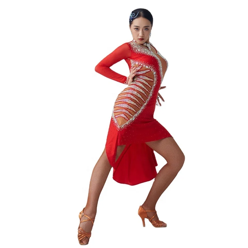 L-19376 Yundance Latin dance dress new national standard Latin dance performance clothing sexy samba cha-cha dress customization