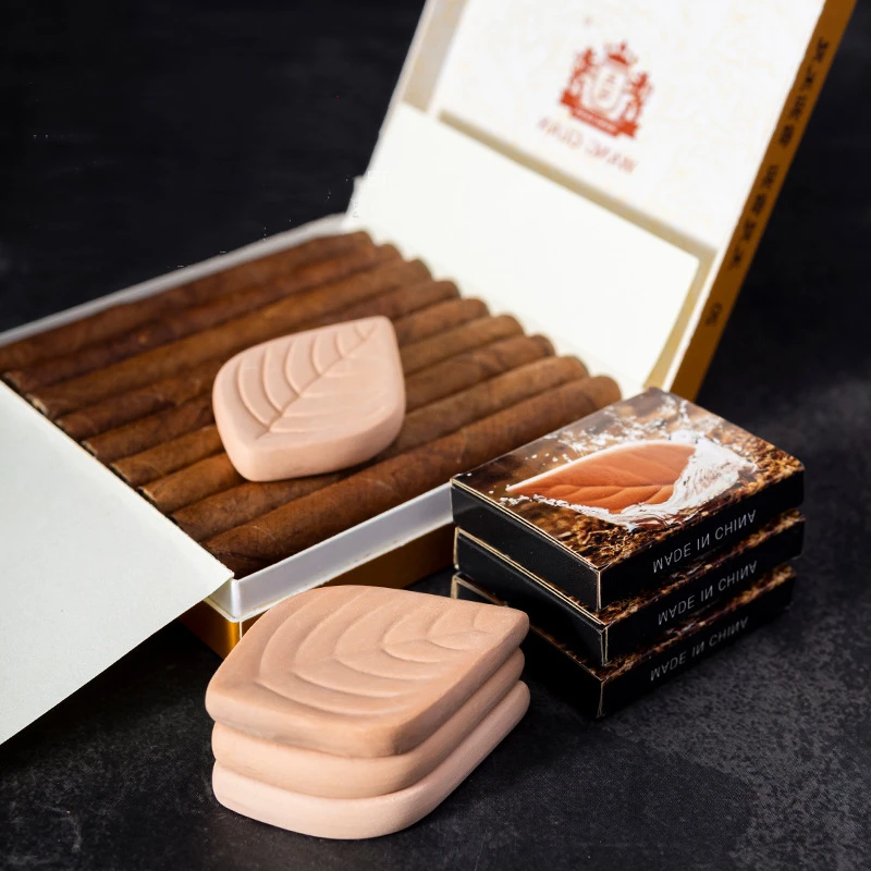 Reusable Leaf Clay Cigar Humidifier Tobacco Humectant Water Stone Clay Humidifying Stone to Keep Moist