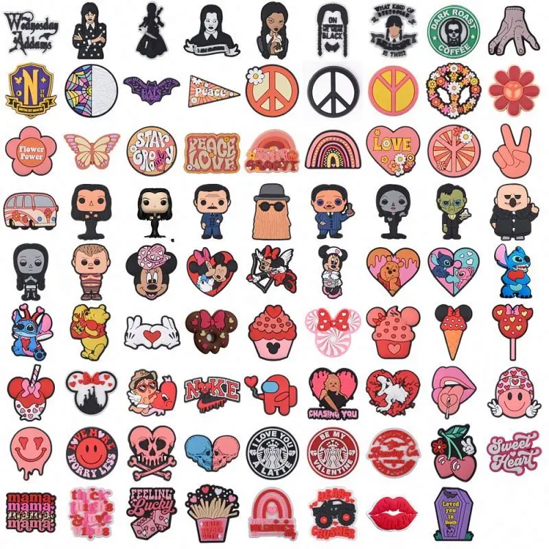 Талисманы для обуви из ПВХ в виде крокса на День Св. Валентина